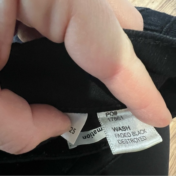 REFORMATION Jeans Faded Black Destroyed High Waist Rise Skinny Jean - Picture 8 of 11